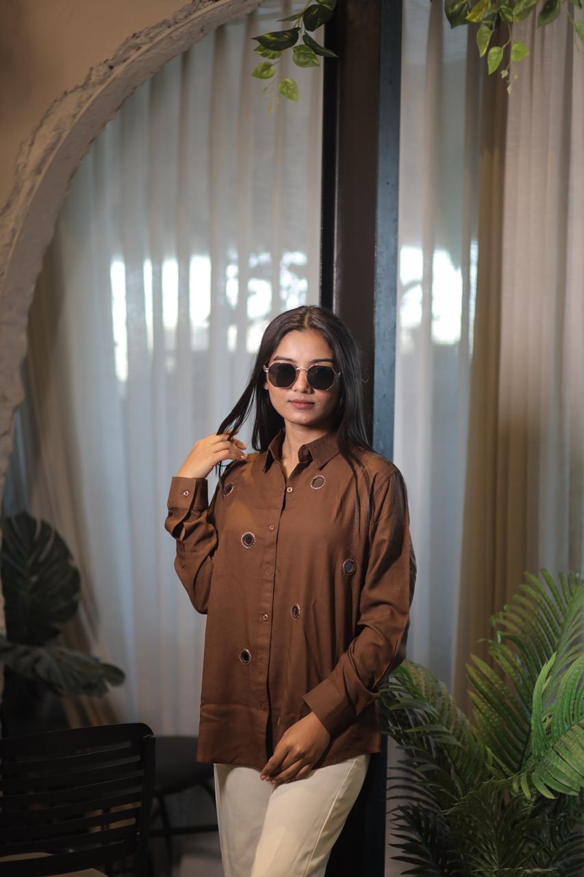 mocha brown mirror