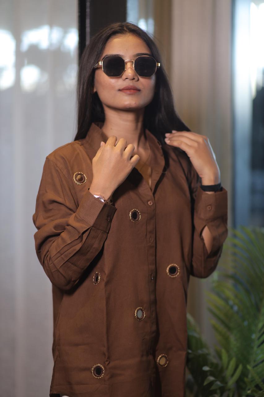 mocha brown mirror